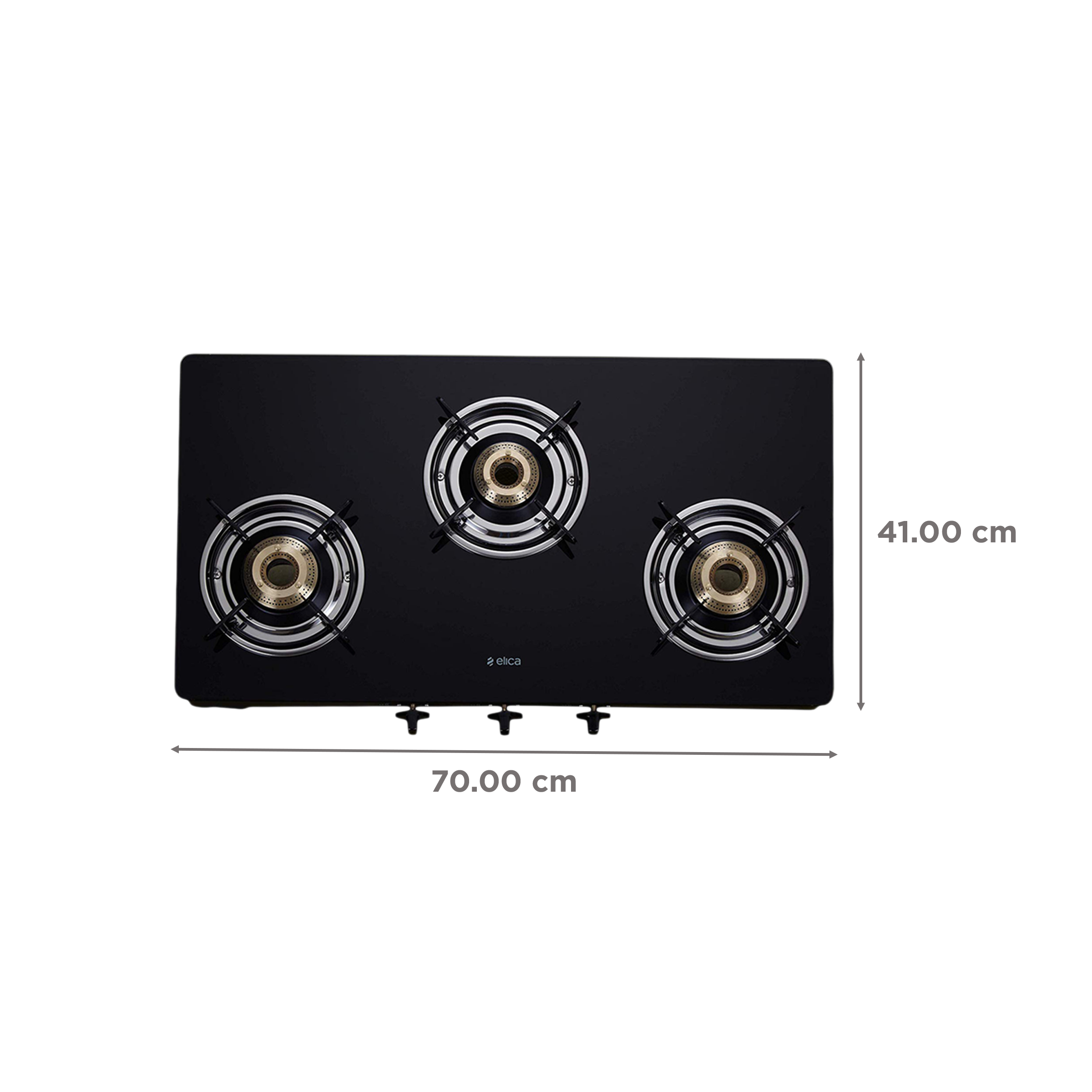 Buy Elica 703 CT VETRO SS Toughened Glass Top 3 Burner Manual Gas Stove